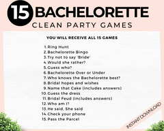 Printable Bachelorette Party Games Clean Minimalist