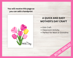 Mothers day printable handprint craft card