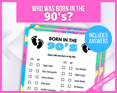 Guess who was born in 1990s Party Game