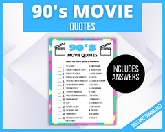 Printable 90s Movie Quote Game