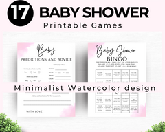 Modern Baby Shower Printable Games pink