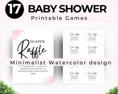 Modern baby shower minimalist diaper raffle