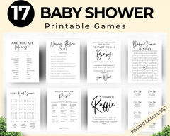 Printable Modern minimalist baby shower games
