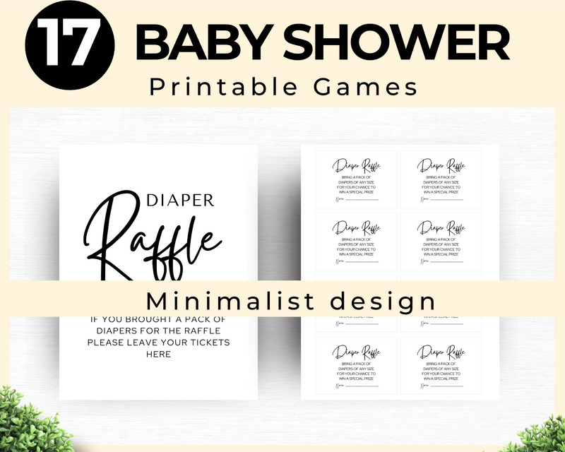 Printable Baby Shower Diaper Raffle