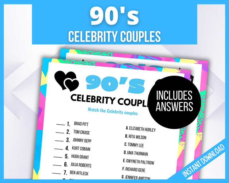 90s Match the celebrity couple game