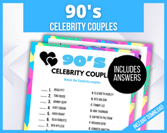 90s celebrity couple match up printable game