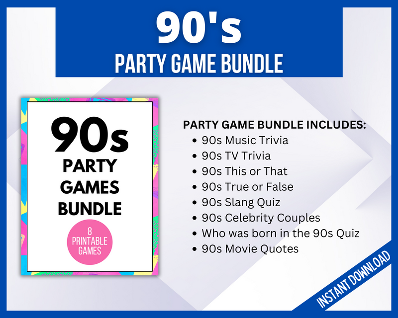 8 Printable 1990s Party Games