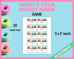 What's your donut name printables
