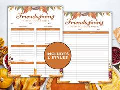 Friendsgiving Potluck Sign-Up Sheet