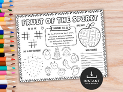 Fruit of the Spirit Placemat Activity