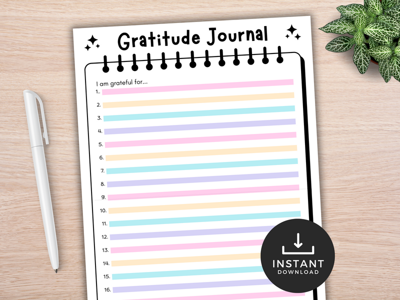 Daily Gratitude Journal Page