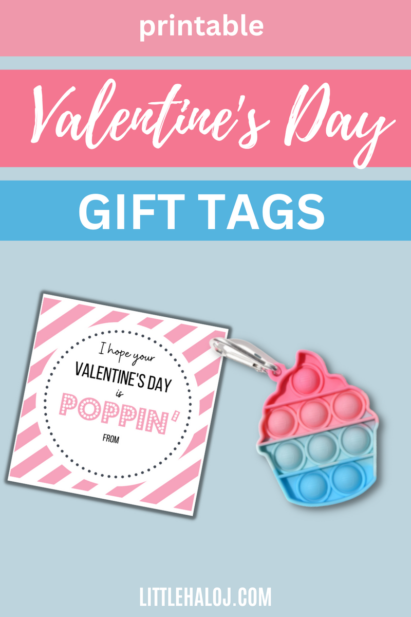 Pink and white stripped valentines day gift tags printable