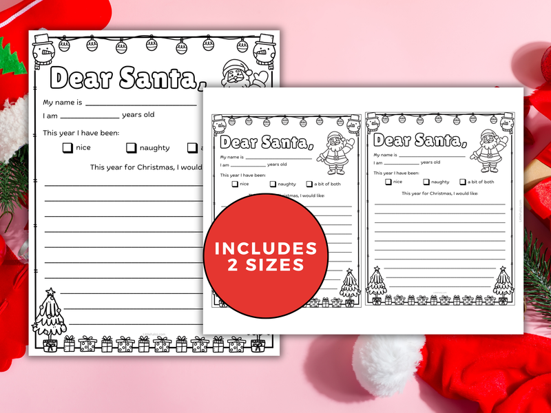 Kids Coloring Letter to Santa