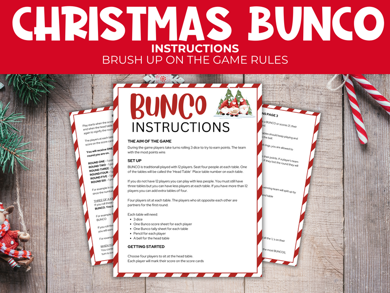 printable christmas bunco game