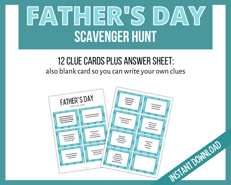 Printable fathers day treasure hunt clues