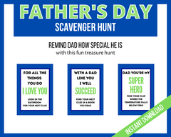 Printable Scavenger hunt riddles for Dad