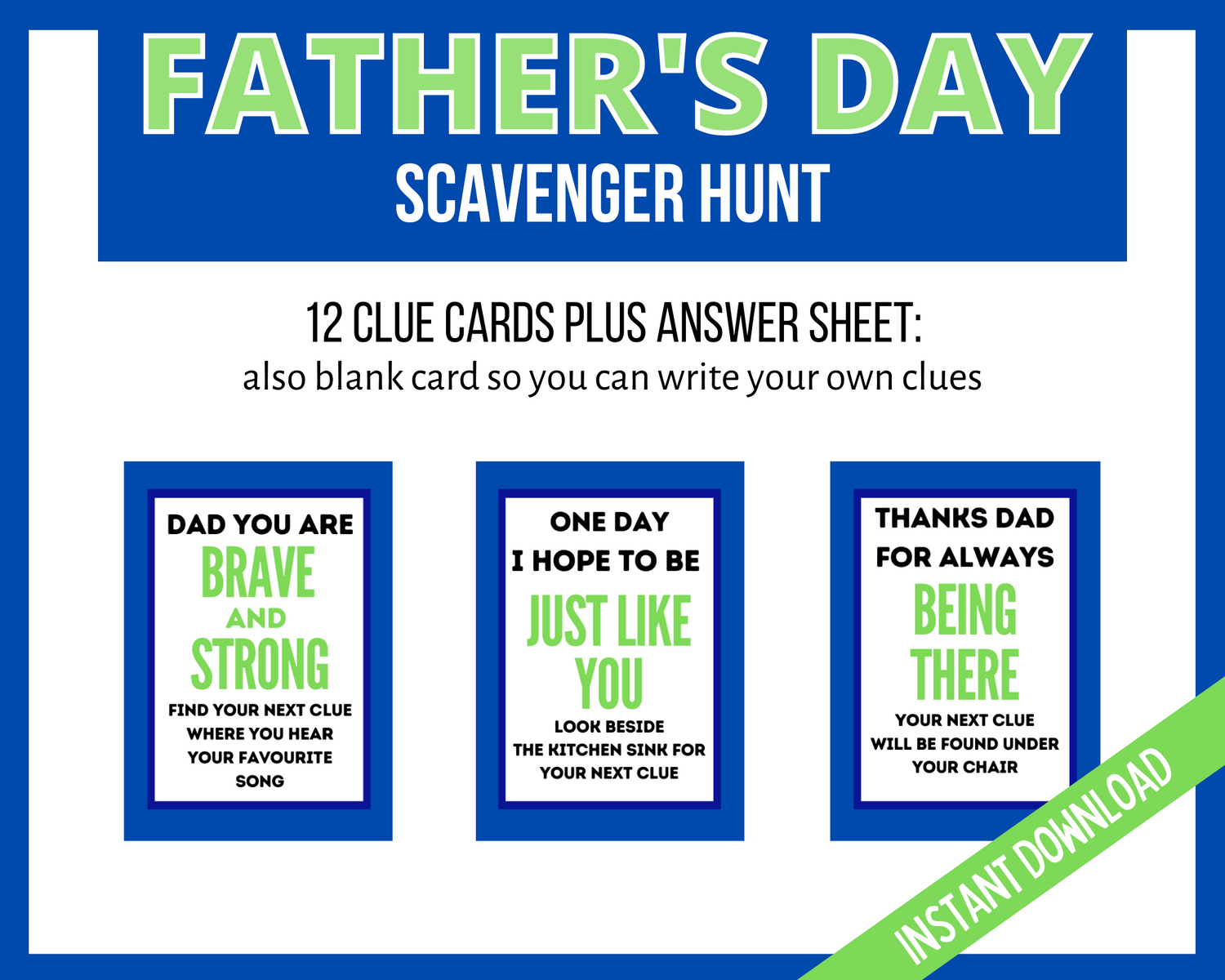 Fathers Day Treasure Hunt Blue – LittleHaloJ