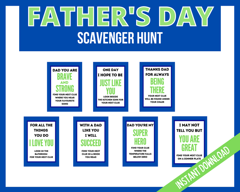 printable fathers day treasure hunt cards