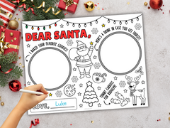 Milk and Cookies for Santa Placemat Activity