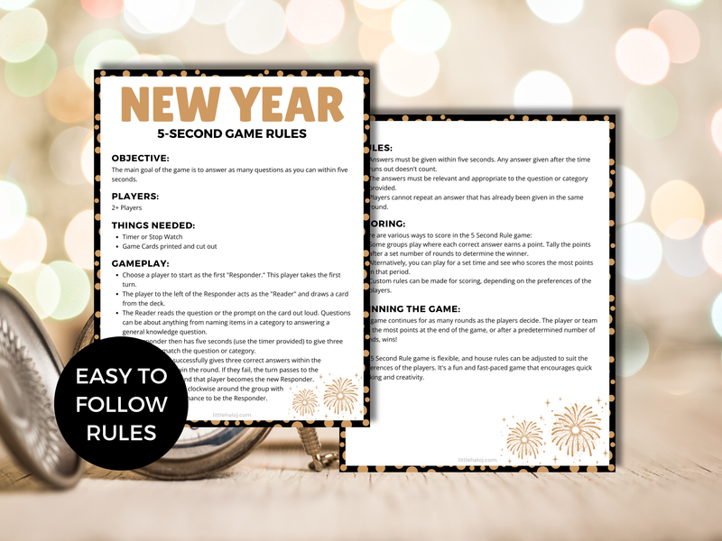 New Year 5 Second Game