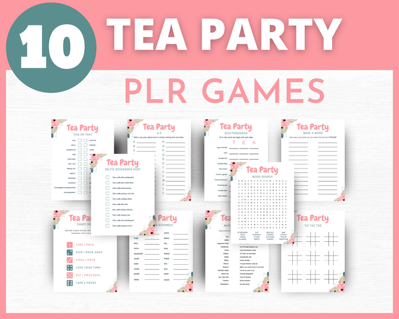 Editable PLR Tea Party Games and Activities