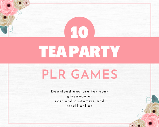 Edit and sell PLR Tea Party Games