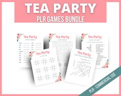 Printable Tea Party Games bundle PLR commercial use