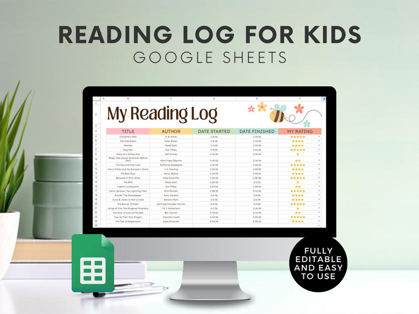 Reading Log for Kids | LittleHaloJ