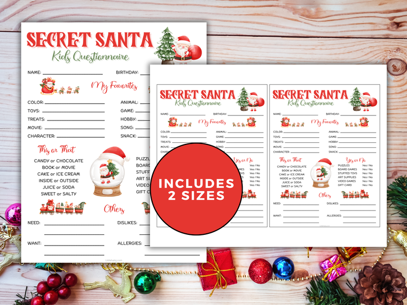 Secret Santa Kids Questionnaire