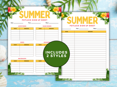 Summer Potluck Sign-Up Sheet
