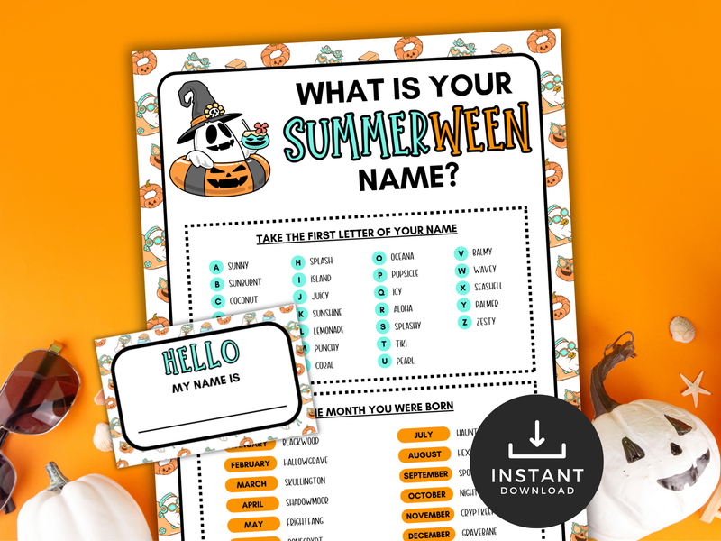 Summerween Name Game | LittleHaloJ