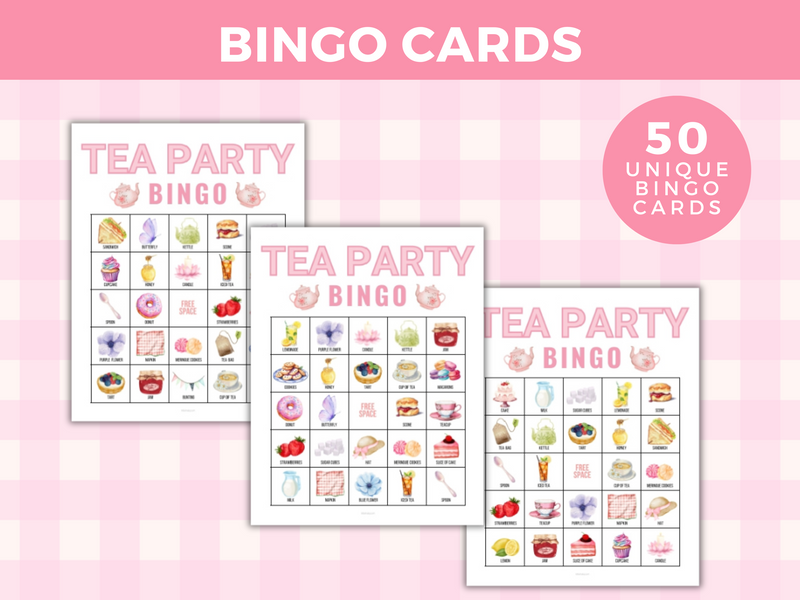 printable tea party bingo game