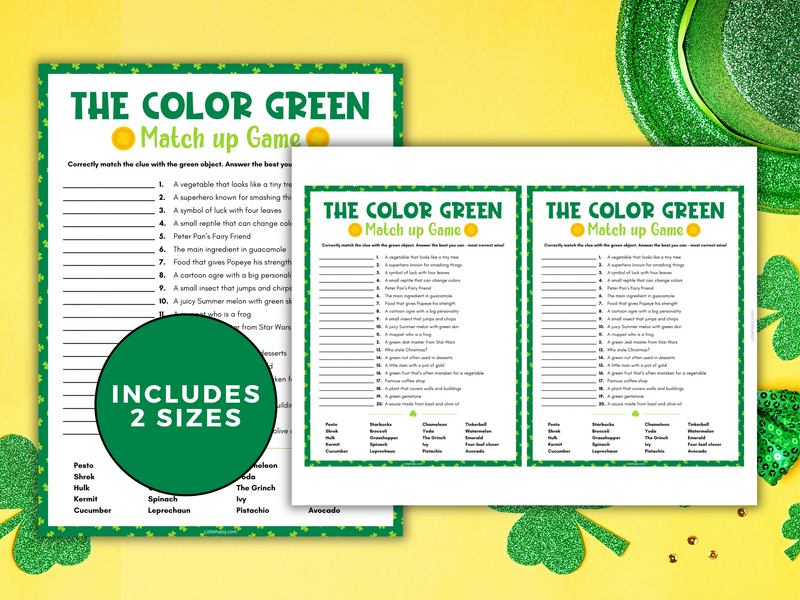 The Color Green Match-Up Game