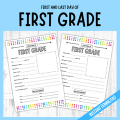 First and last day of first grade printable questionnaire