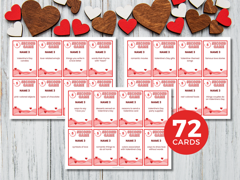 printable valentines 5 second game