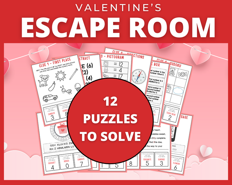 Printable Valentines Escape Room