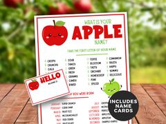 What is your apple name printable game