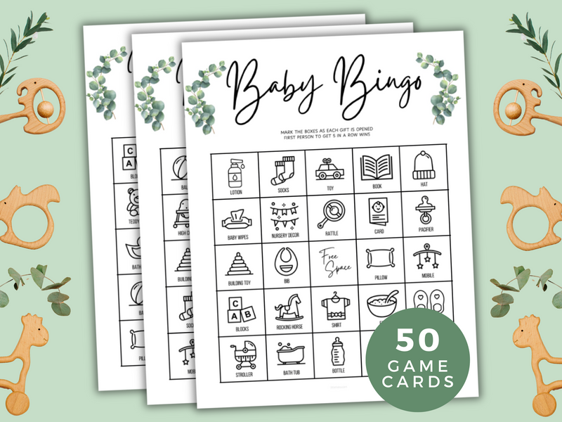 Neutral baby bingo Printable game