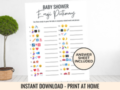 Baby Shower Emoji Pictionary Printable Game