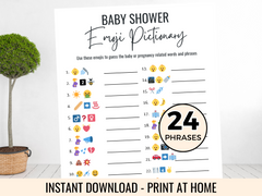 Baby Shower Emoji Pictionary Printable Game