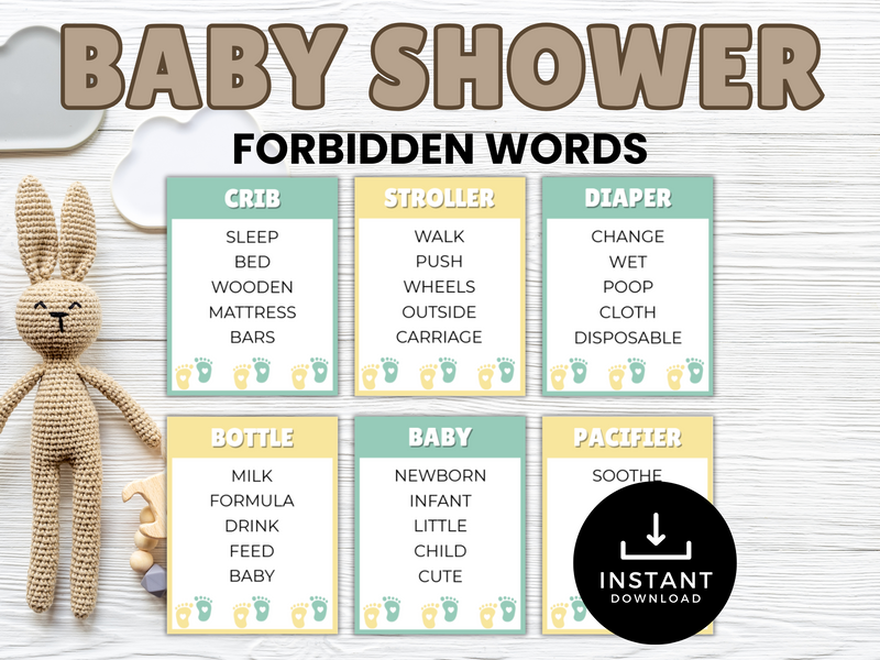 Baby Shower Forbidden Words