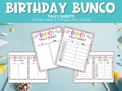 Printable Birthday Bunco Game