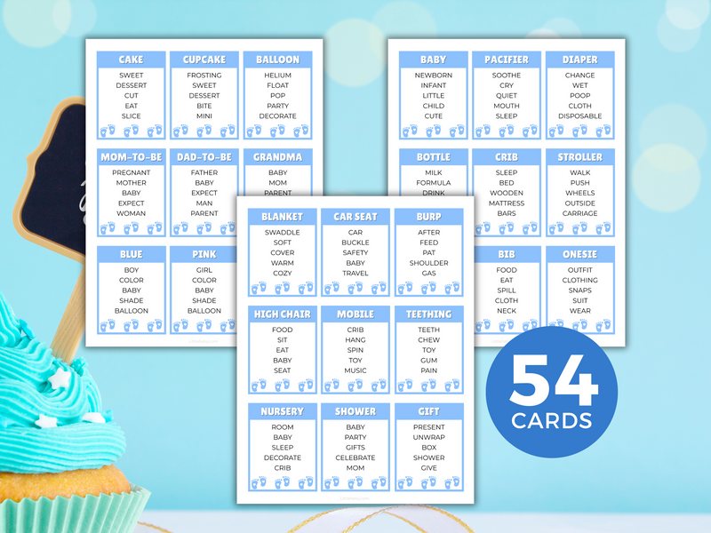 Blue-Themed Baby Shower Forbidden Words