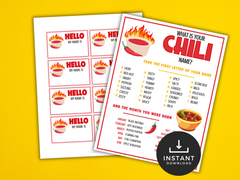 Printable whats your chili name game