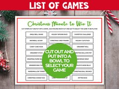 Printable Christmas Minute to win it games