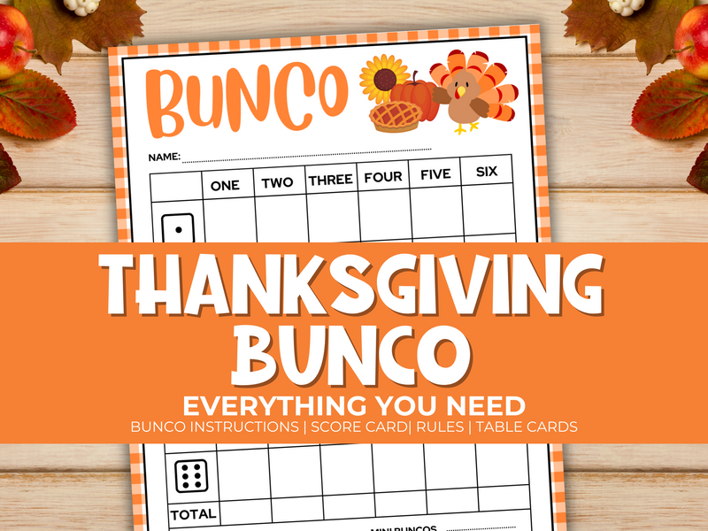 Printable thanksgiving bunco game