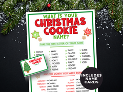 What is your Christmas Cookie Name Game