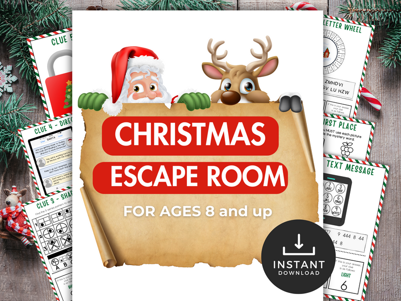 Printable kids christmas escape room