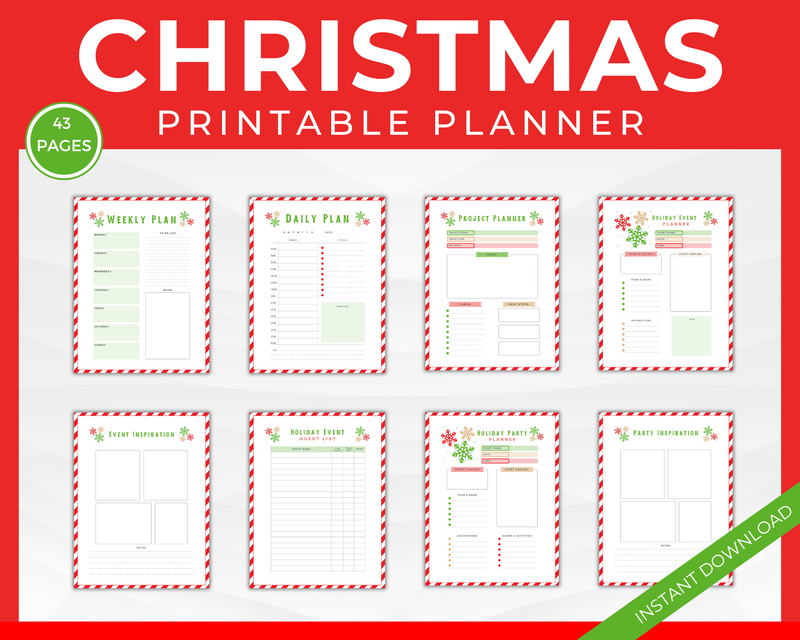 Christmas planner printable pages