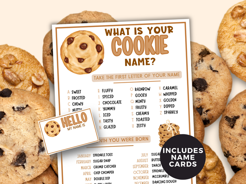 printable cookie name game